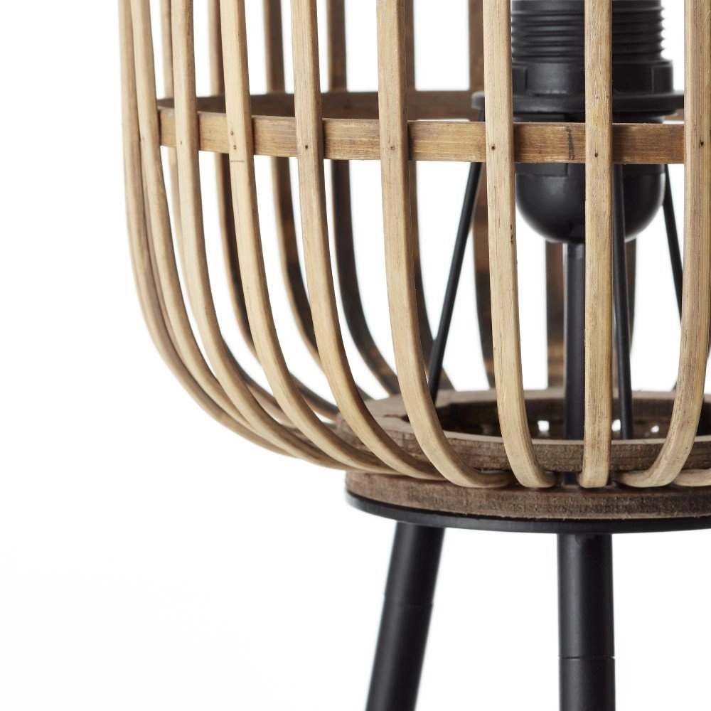 Country tripod floor lamp Woodrow Rattan Brilliant 4004353347535