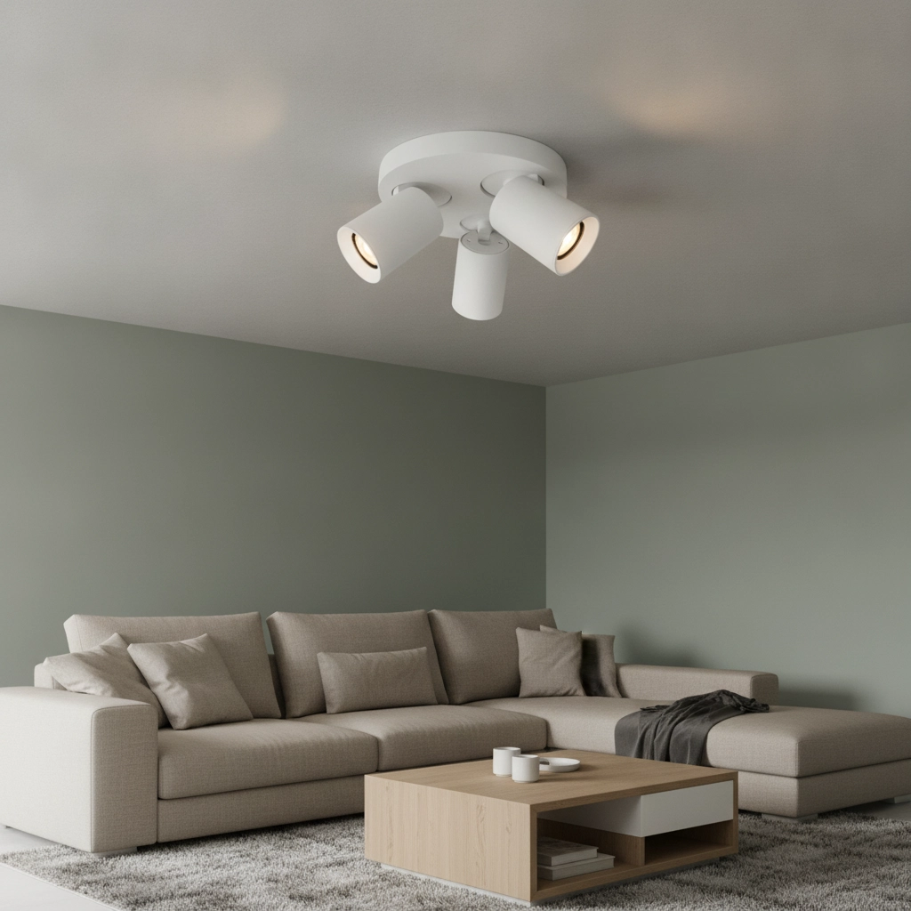 Round ceiling lamp Megano 3-light white