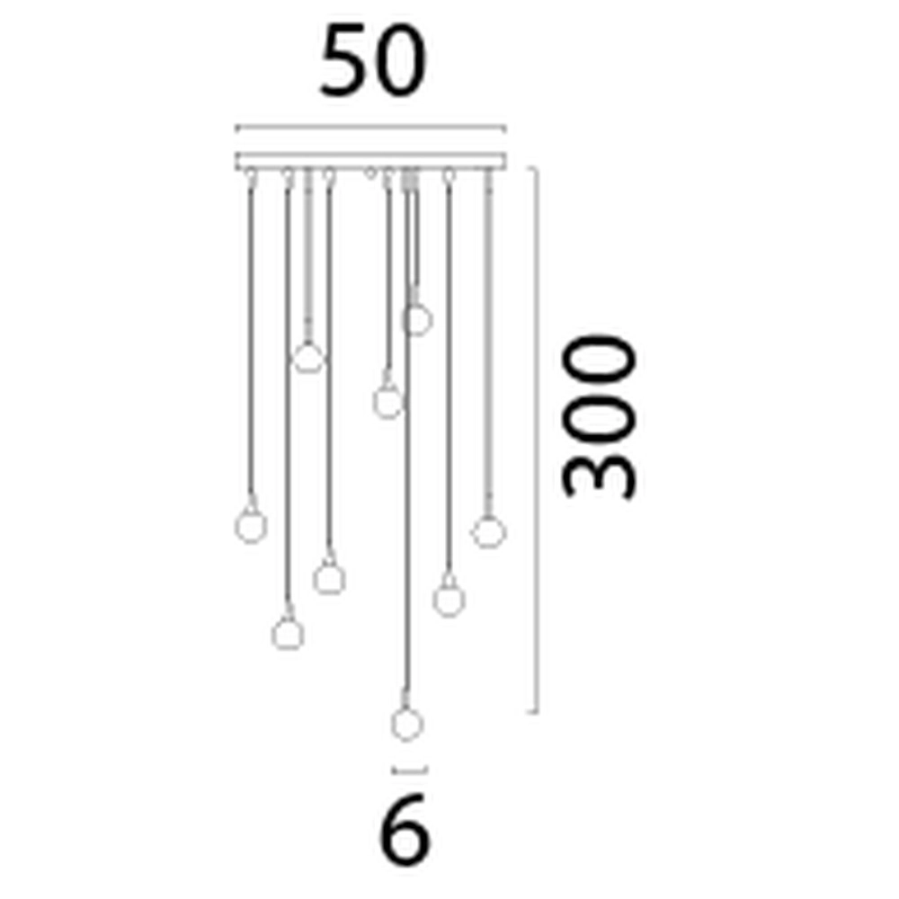 9-light pendant lamp Talana nickel Ø 50cm DTW Masterlight 8718121354019