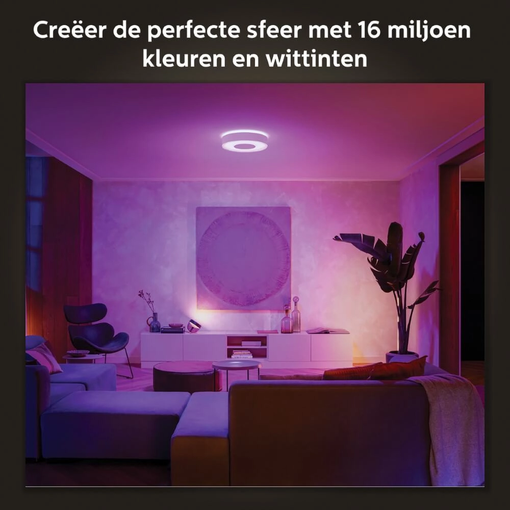 Ceiling light Hue Infuse L - White and color Ø 42.5cm black Philips 8718696176528
