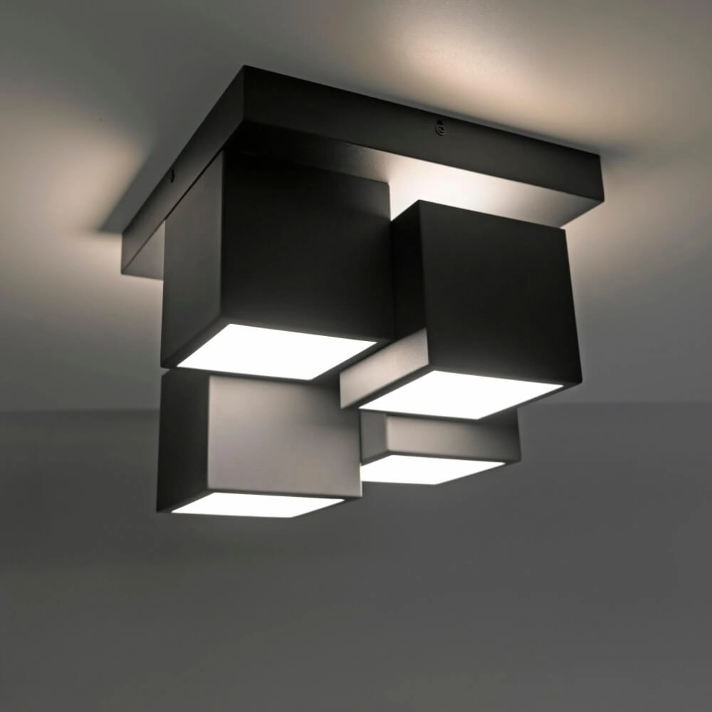 Black ceiling lamp Tetris black Just Light 4043689004538