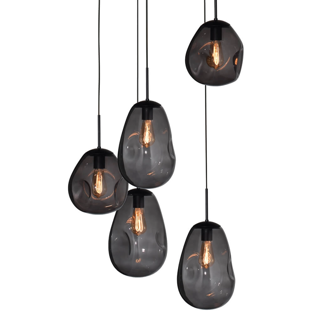 Vide hanging lamp Lava 5x smoke glass Masterlight 8718121284323
