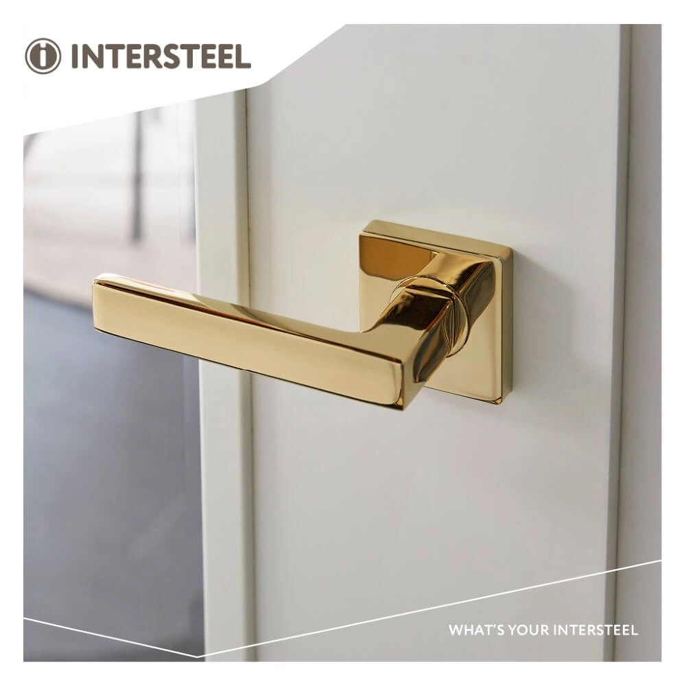 Door handle Hera Square Brass Intersteel 8714186557631