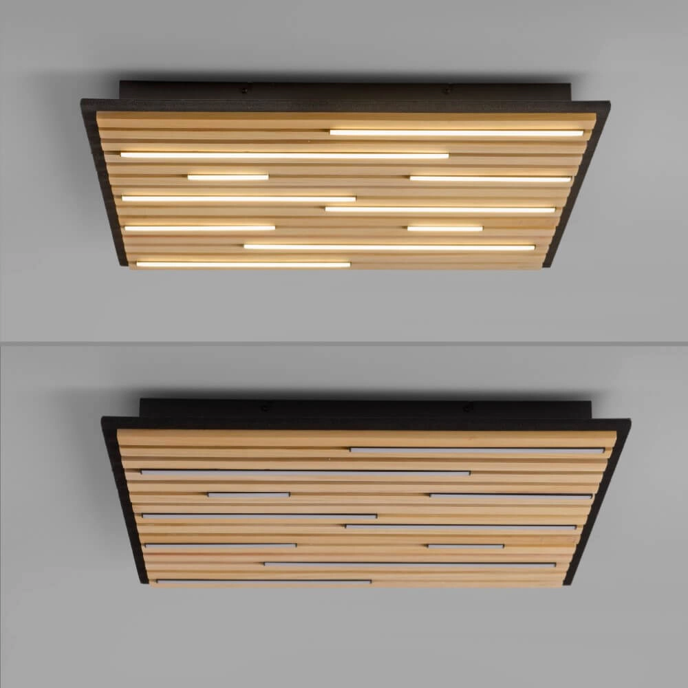 Square ceiling lamp Q-Akustik wood Paul Neuhaus 4012248385388