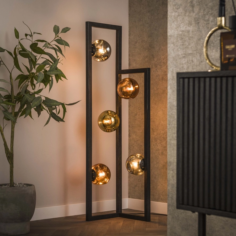 Glass floor lamp Stellar 5-light