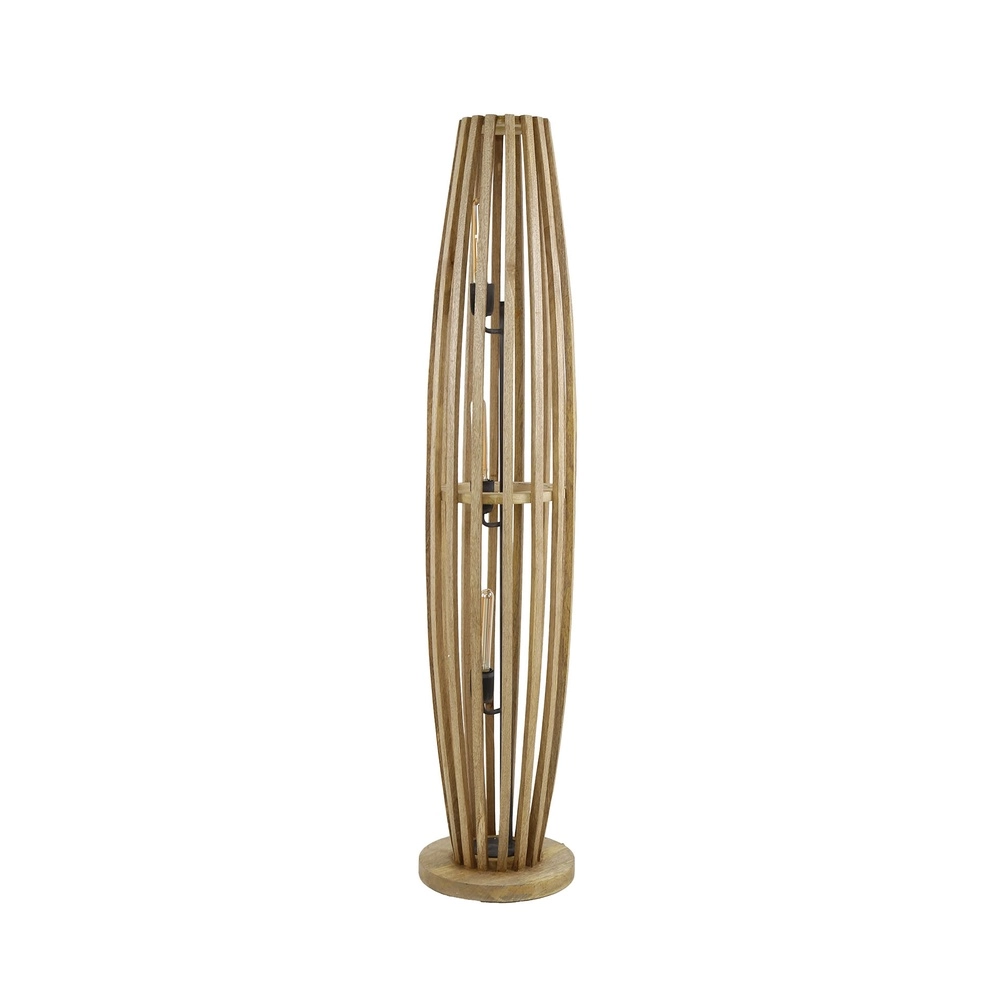 Wooden floor lamp Orbit 145cm - 3x E27 Lyora 8716803511101