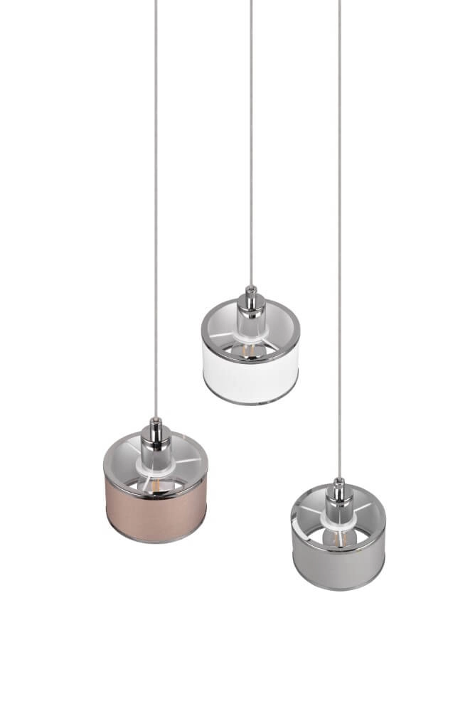 3-light pendant lamp Kaprun round Ø 29cm Trio 4017807581164