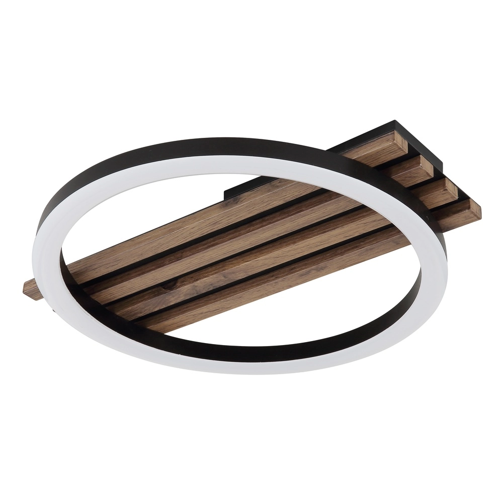 Ceiling lamp Tisha Single black with wood Globo 9007371522576