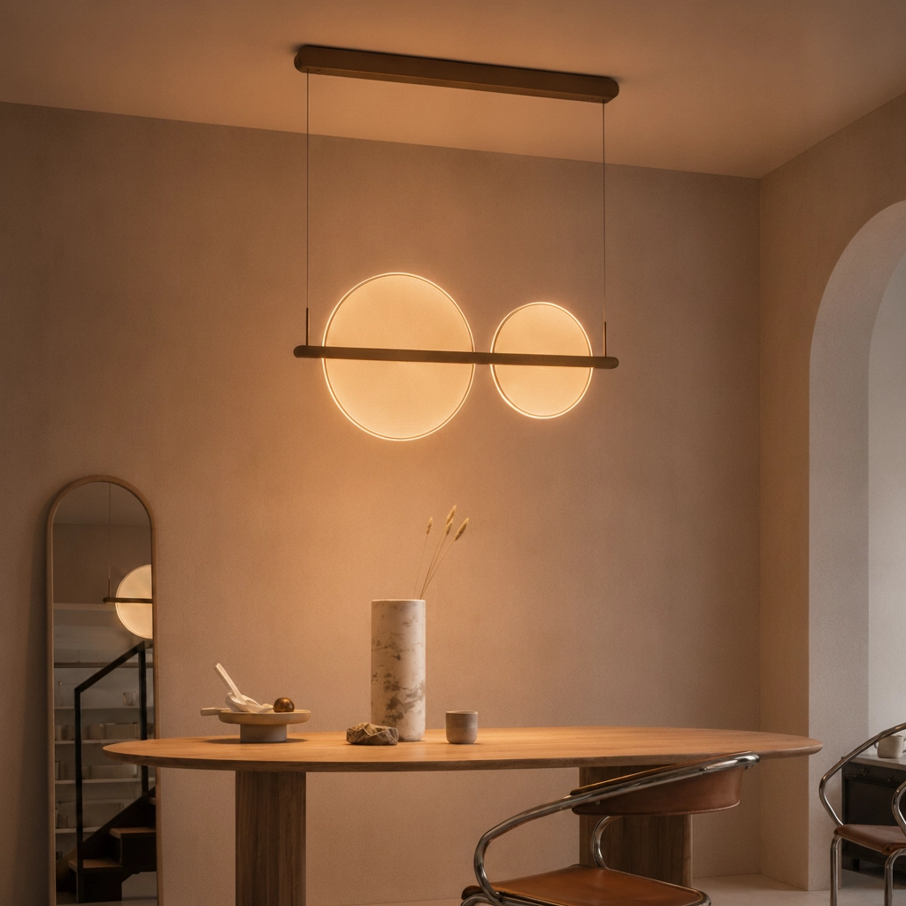 Sleek pendant lamp Noah coffee brown