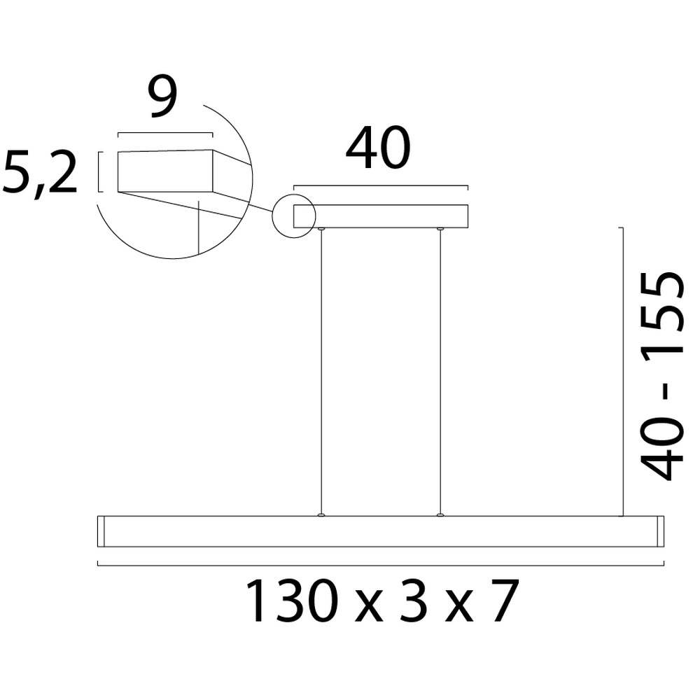 Design pendant lamp Atina 130cm nickel Masterlight 8718121345437