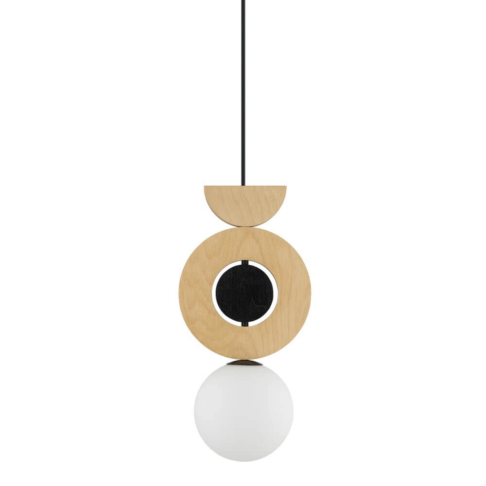 Design pendant lamp Drops Wood B 1-light wood Lyora 5903139111744