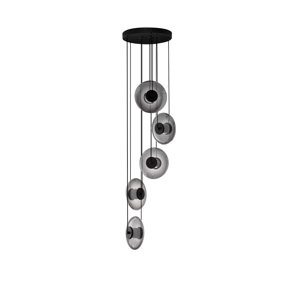 Unique pendant lamp Ballet Black 5-light round Lyora 5212017458445