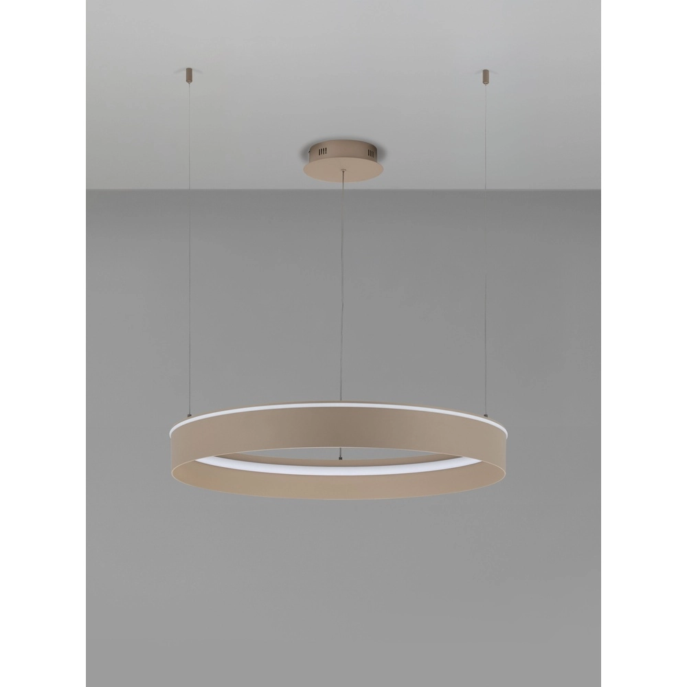Modern pendant lamp Olivia sand brown Ø 78cm Lyora 5212017494191