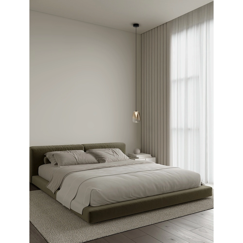 Design pendant lamp Oblo 1-light amber glass Lyora 5212017474094