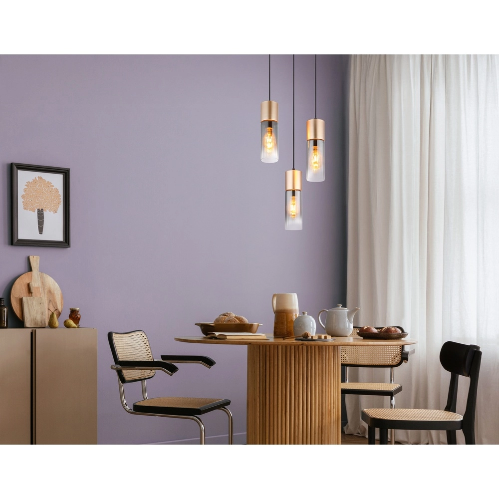 3-light pendant lamp Annika brown design Globo 9007371528905