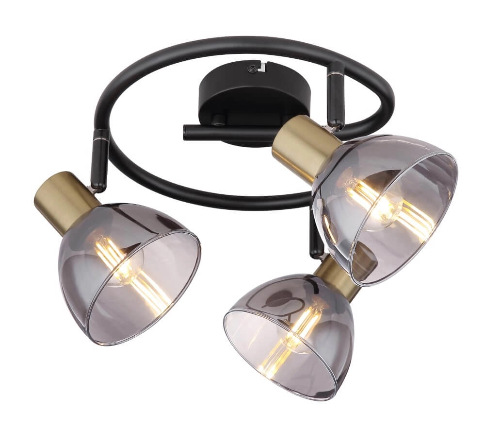 3-light ceiling lamp Jay black with gold Globo 9007371399390