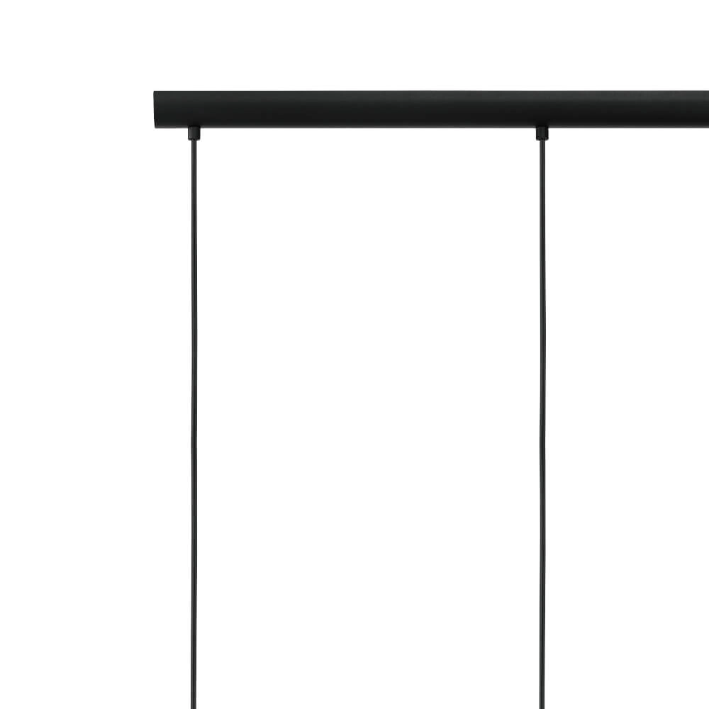 Glass hanging lamp Chelvey 3-light black with smoke glass Eglo 9002759321666