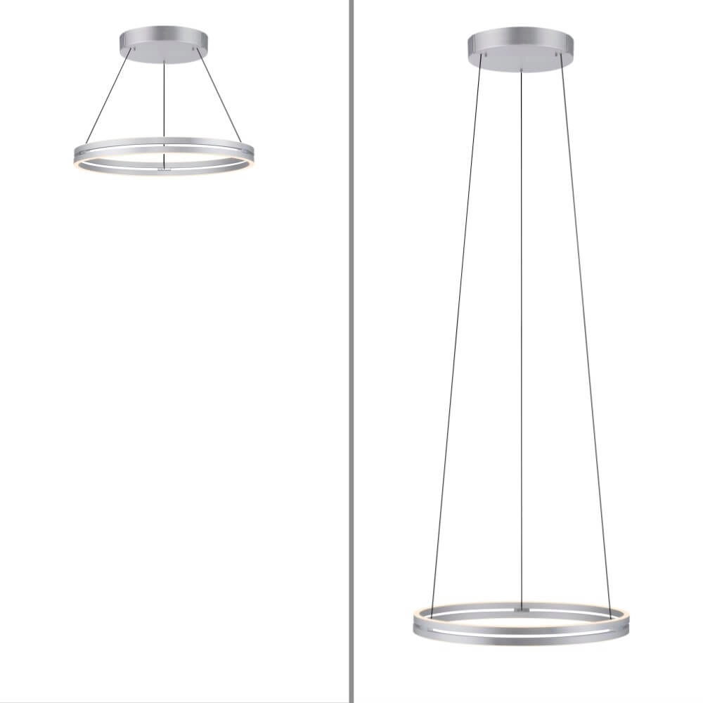 Sleek hanging lamp Pure E-Loop aluminum Ø 70cm Paul Neuhaus 4012248372302