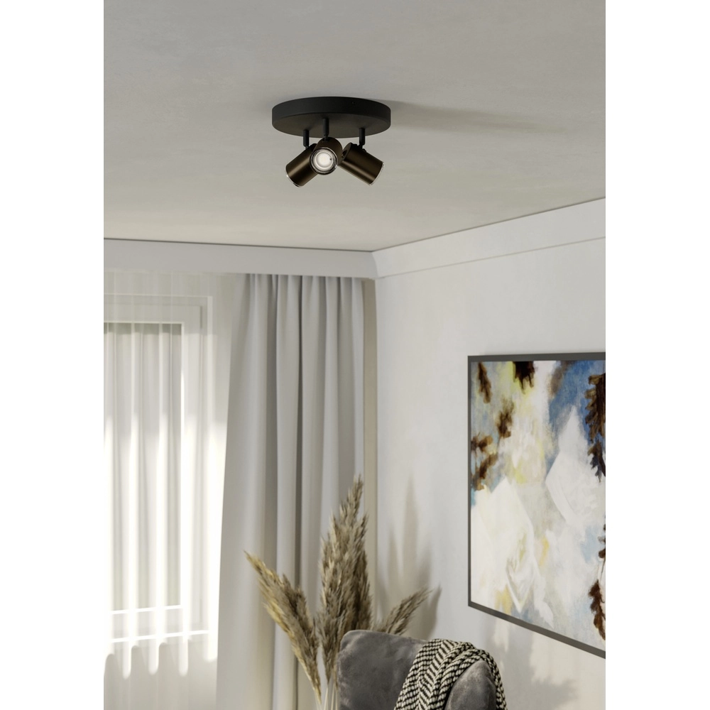 Surface-mounted spotlight bathroom Consuma 1 3x GU10 - black with bronze Eglo 9008606365104