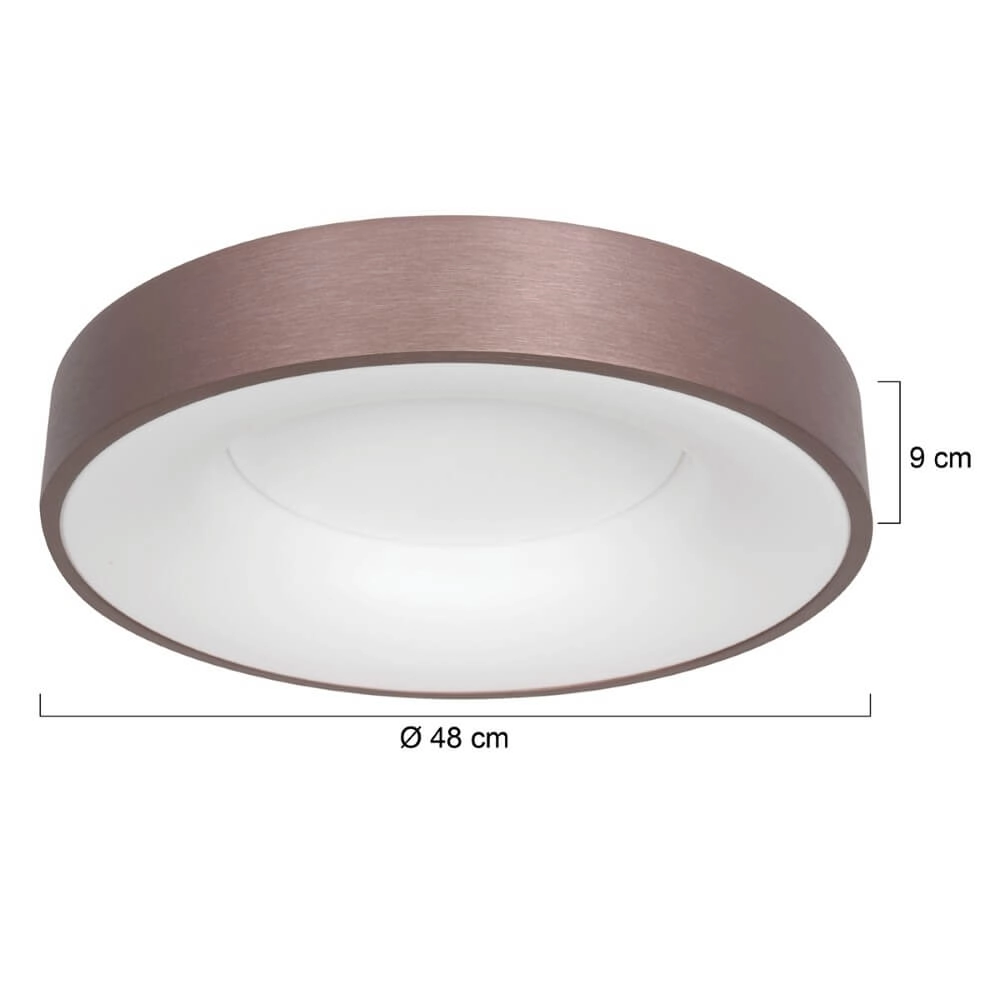 Bronze LED ceiling lamp Ringlede Ø 48cm Steinhauer 8712746167412