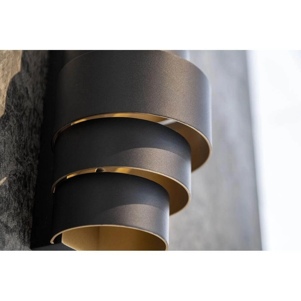 Design wall lamp Rolls Black with gold inside Artdelight 8720701101487