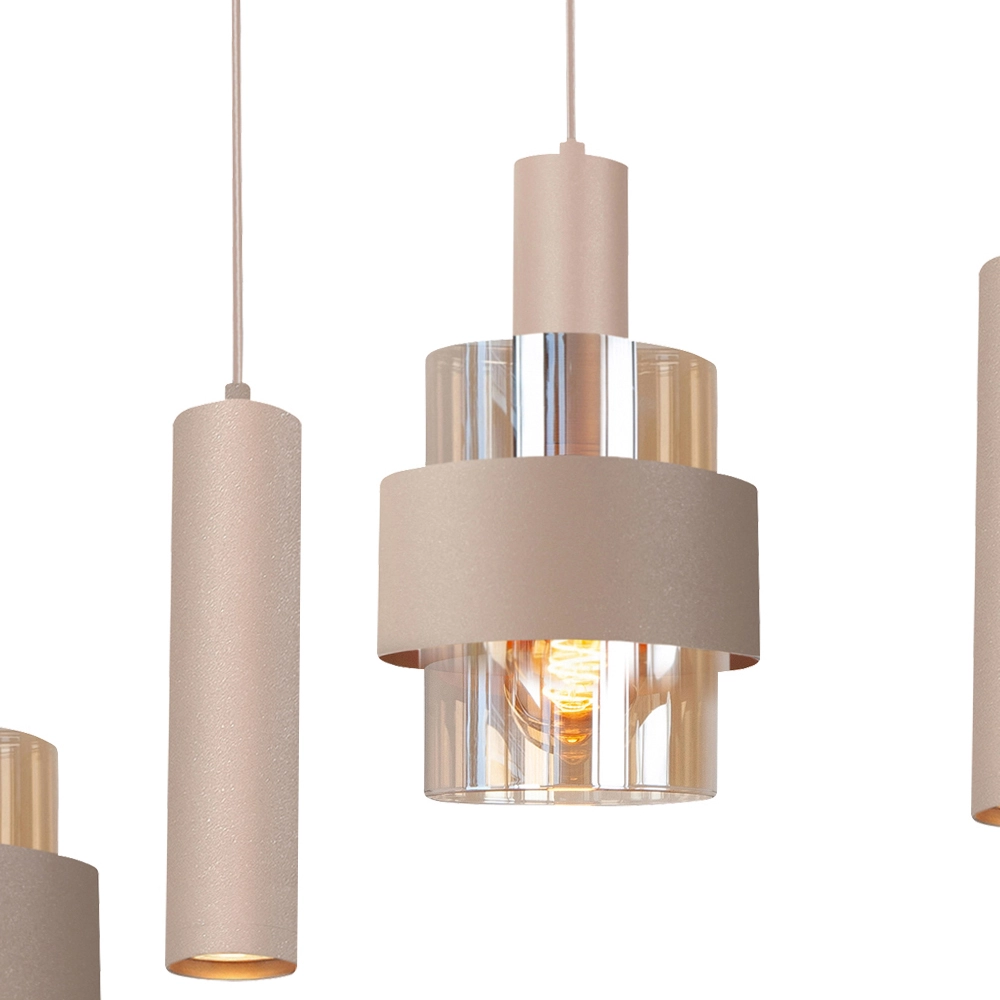 Dining table pendant lamp Marrone 7L - oval - sand Highlight 8718379052118