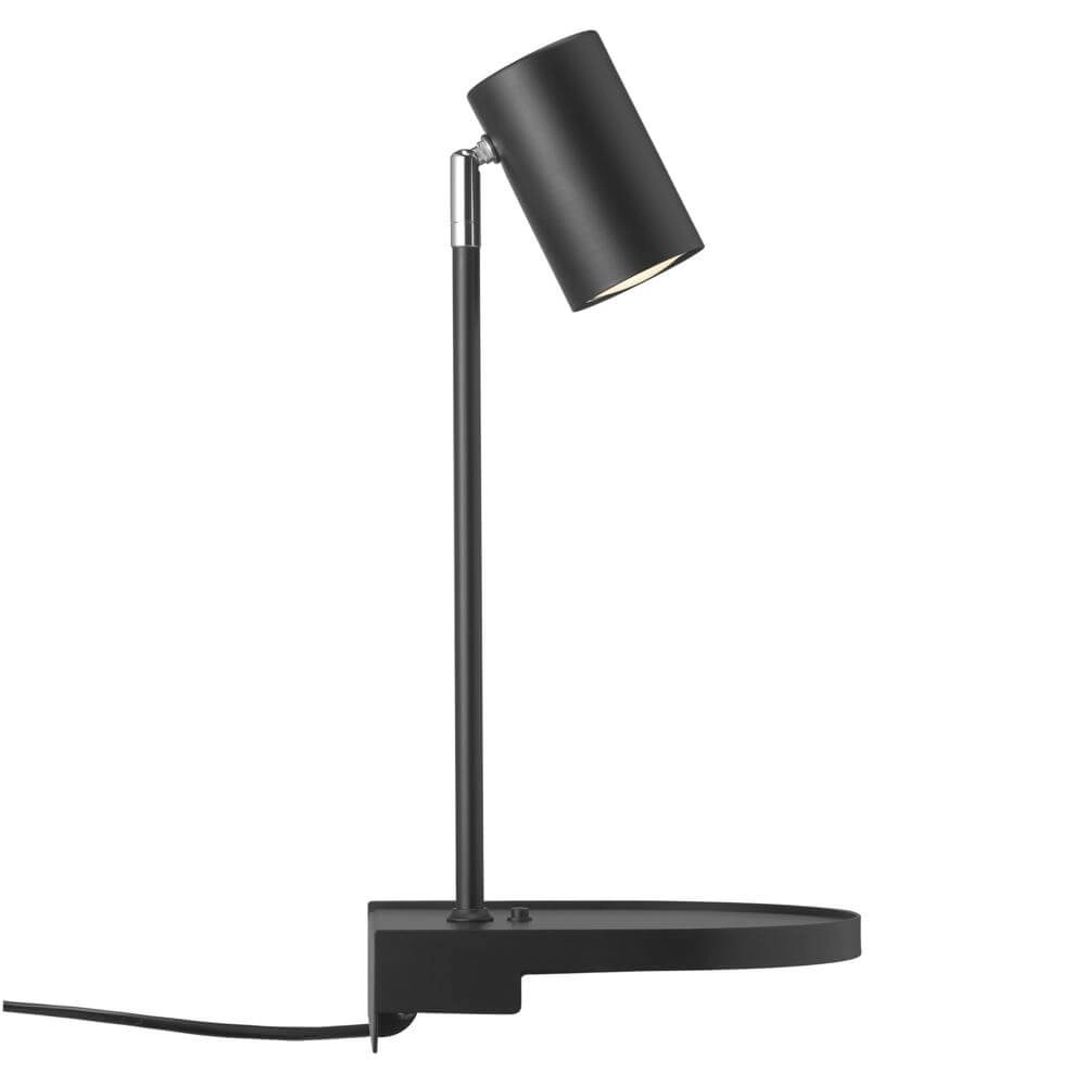 Black wall lamp Cody with USB connection