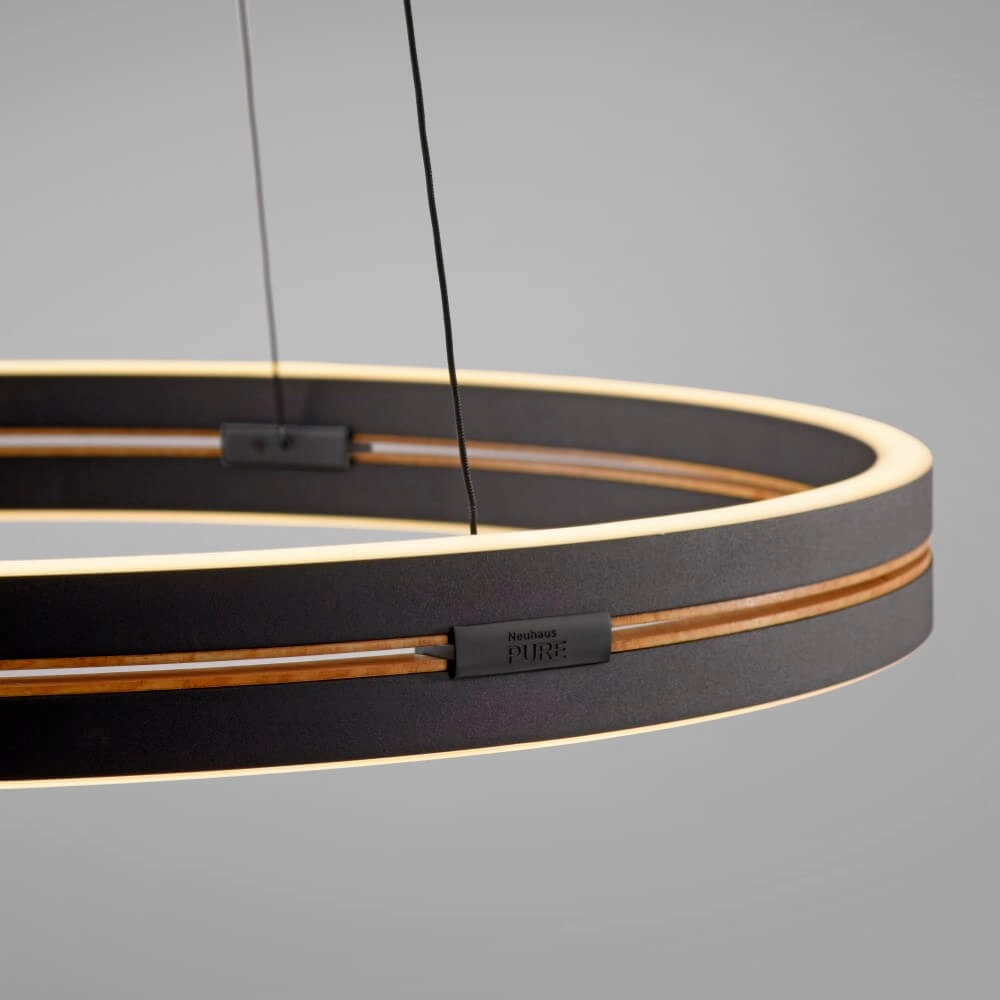 Sleek hanging lamp Pure E-Loop black Paul Neuhaus 4012248386224
