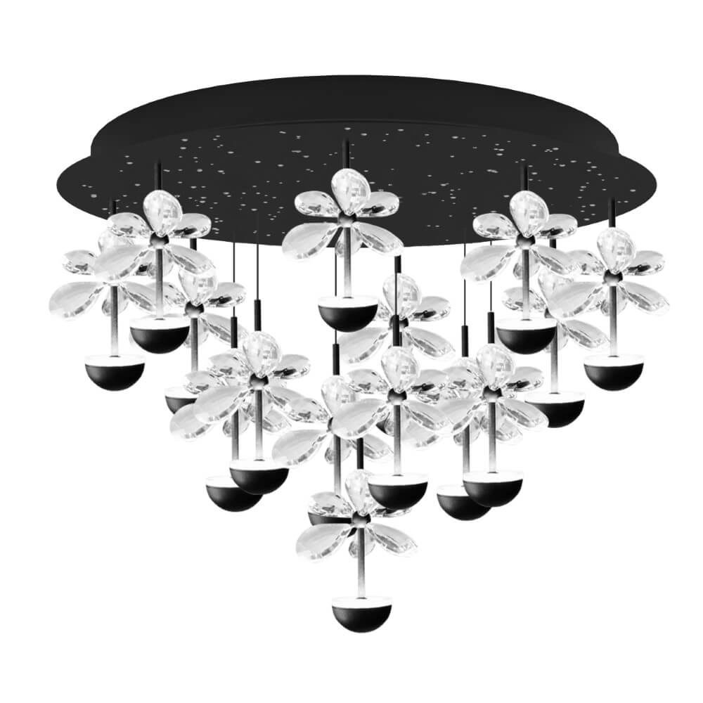 Black ceiling lamp Pianopoli 2 Ø 50cm
