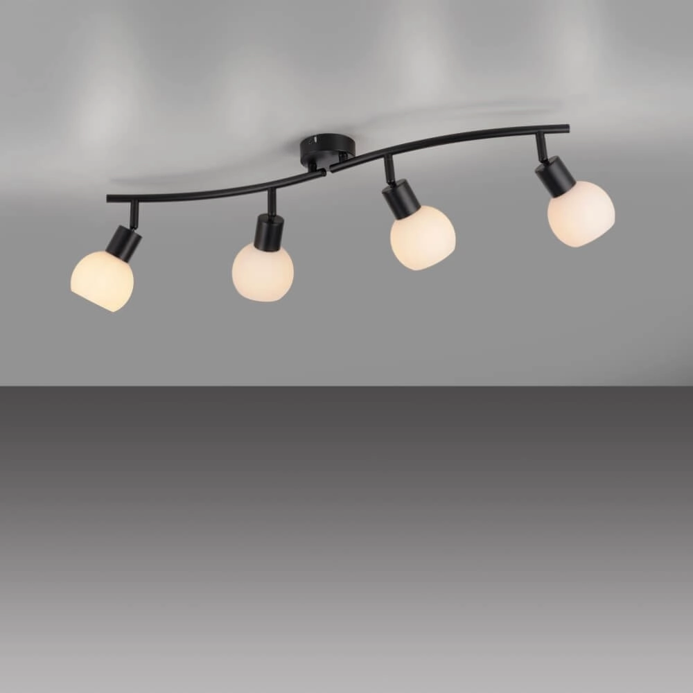 Black ceiling lamp Loki 4-light Just Light 4043689000790