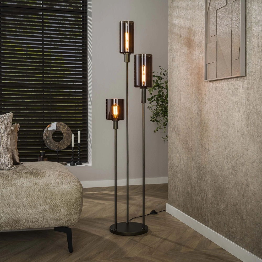 Floor lamp Sepiora Sienna brown - dark glass