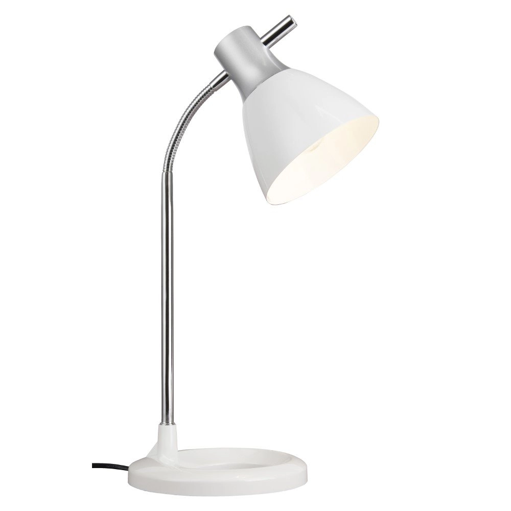 Sleek desk lamp Jan silver with white