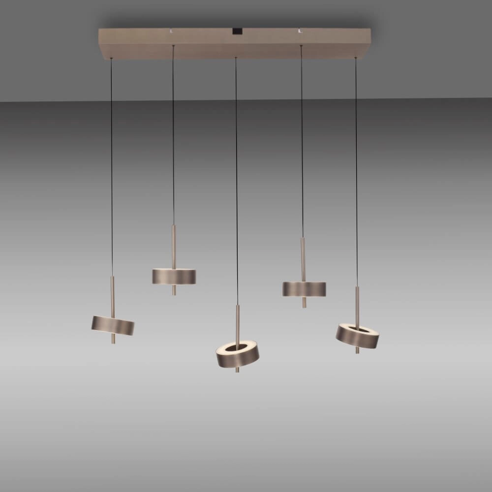 5-light pendant lamp Q-Rotate Brown Modern Paul Neuhaus 4012248383179