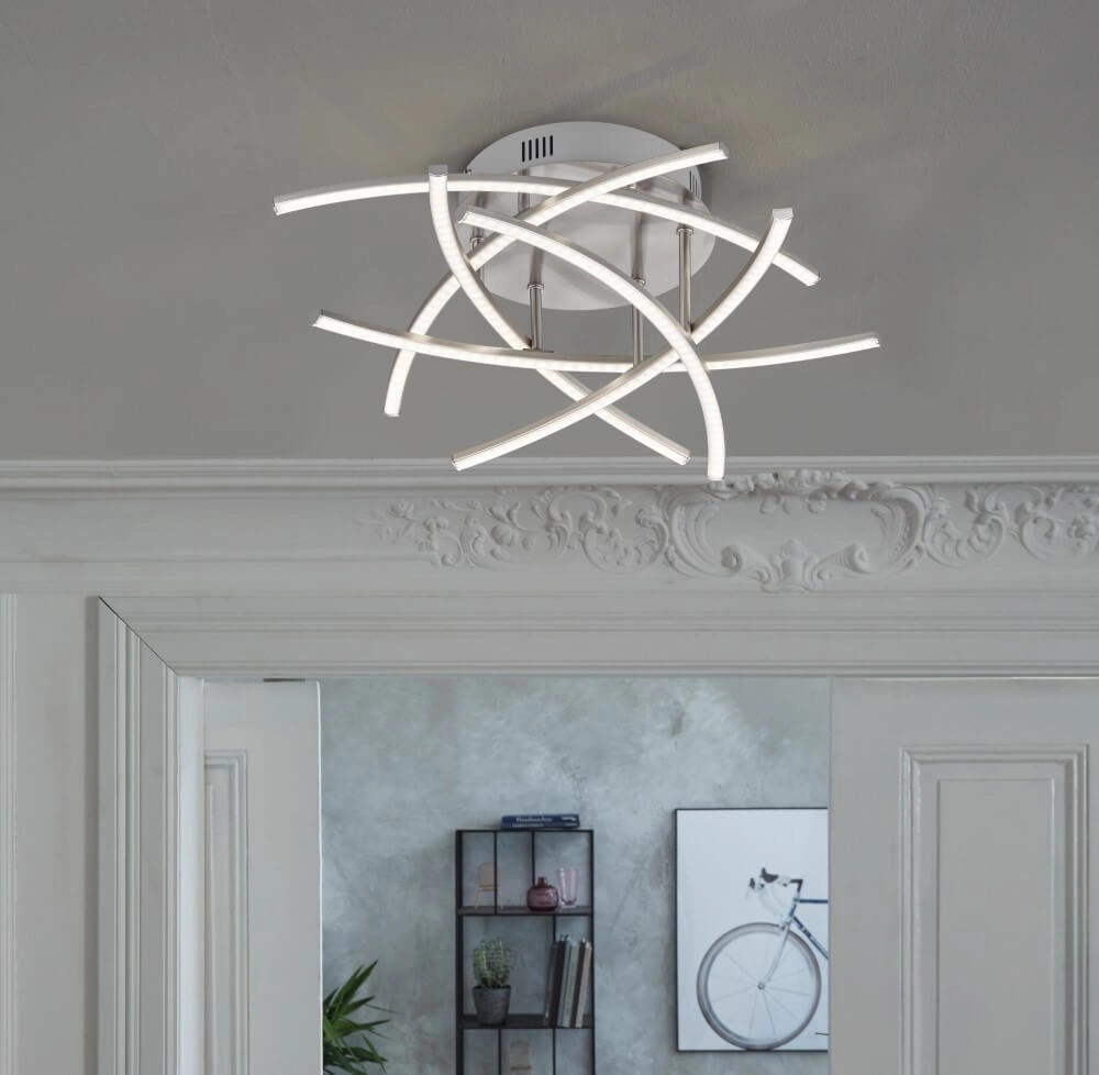 Chrome ceiling lamp Cross TW Ø 55cm Fischer & Honsel 4003694209250