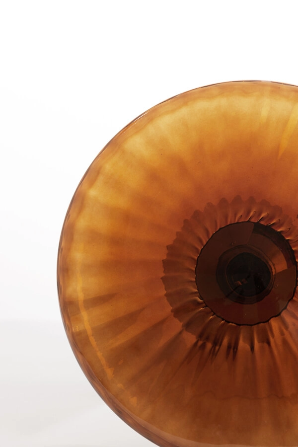 Table lamp Pleat gold with brown Ø 40cm Light & Living 8717807687755