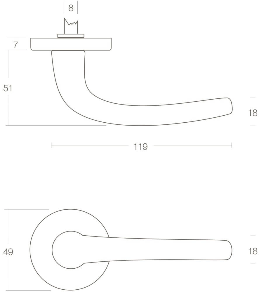 Door handle Cosmos brass lacquered Intersteel 8714186090992