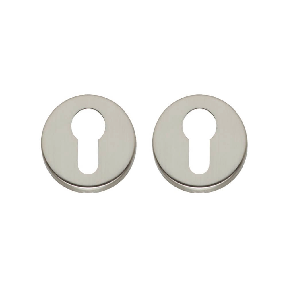 Set of 2 Cylinder Rosettes Tira round nickel matt concealed