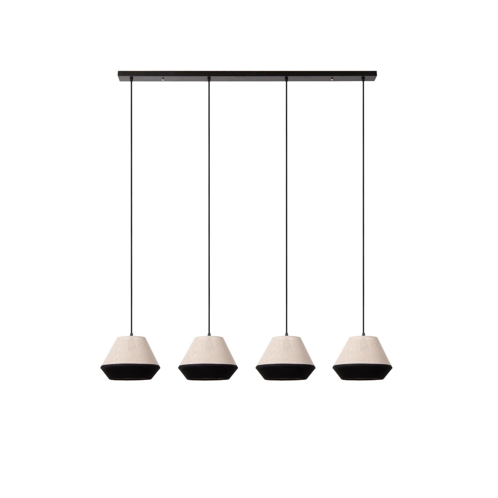 Pendant lamp Kala 4-light taupe