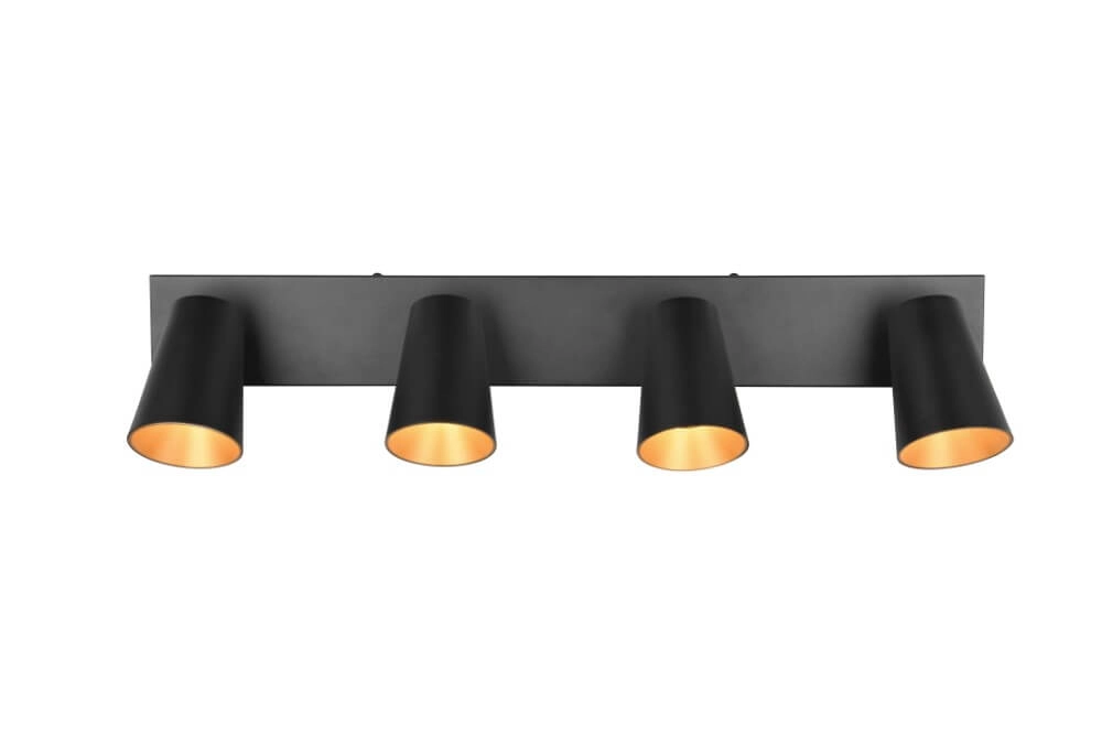 4-light surface-mounted spotlight Sharp black Trio 4017807613100