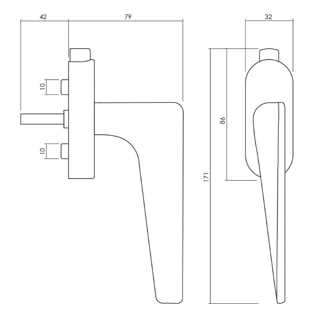 Design window handle Twist Lockable anthracite Olivari 8714186481158