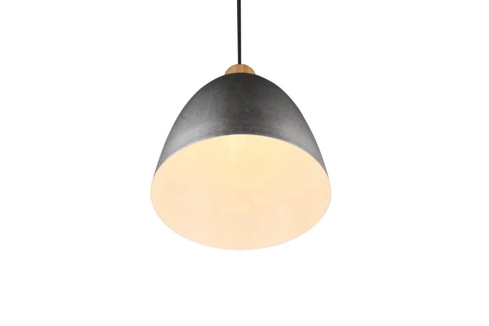 Hanging lamp Jagger Stainless steel with wood brown Trio 4017807503203