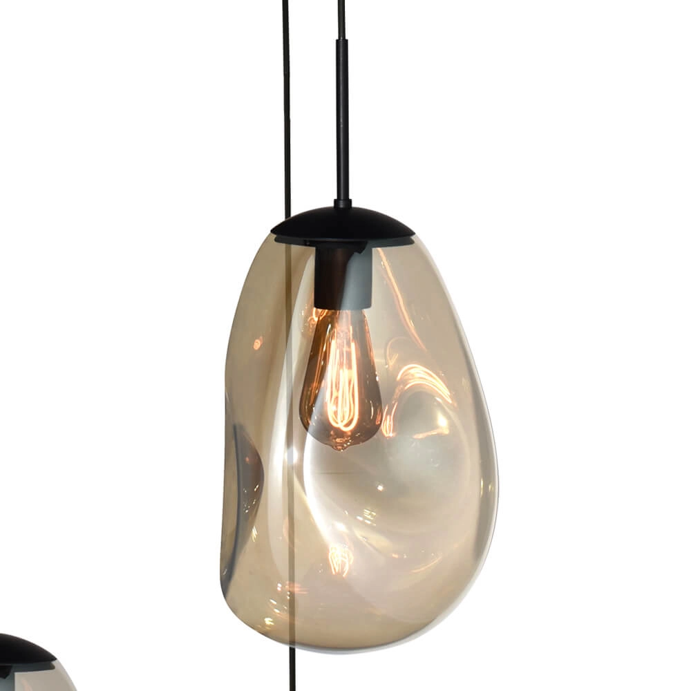 Vide hanging lamp Lava 5x gold glass Masterlight 8718121284316