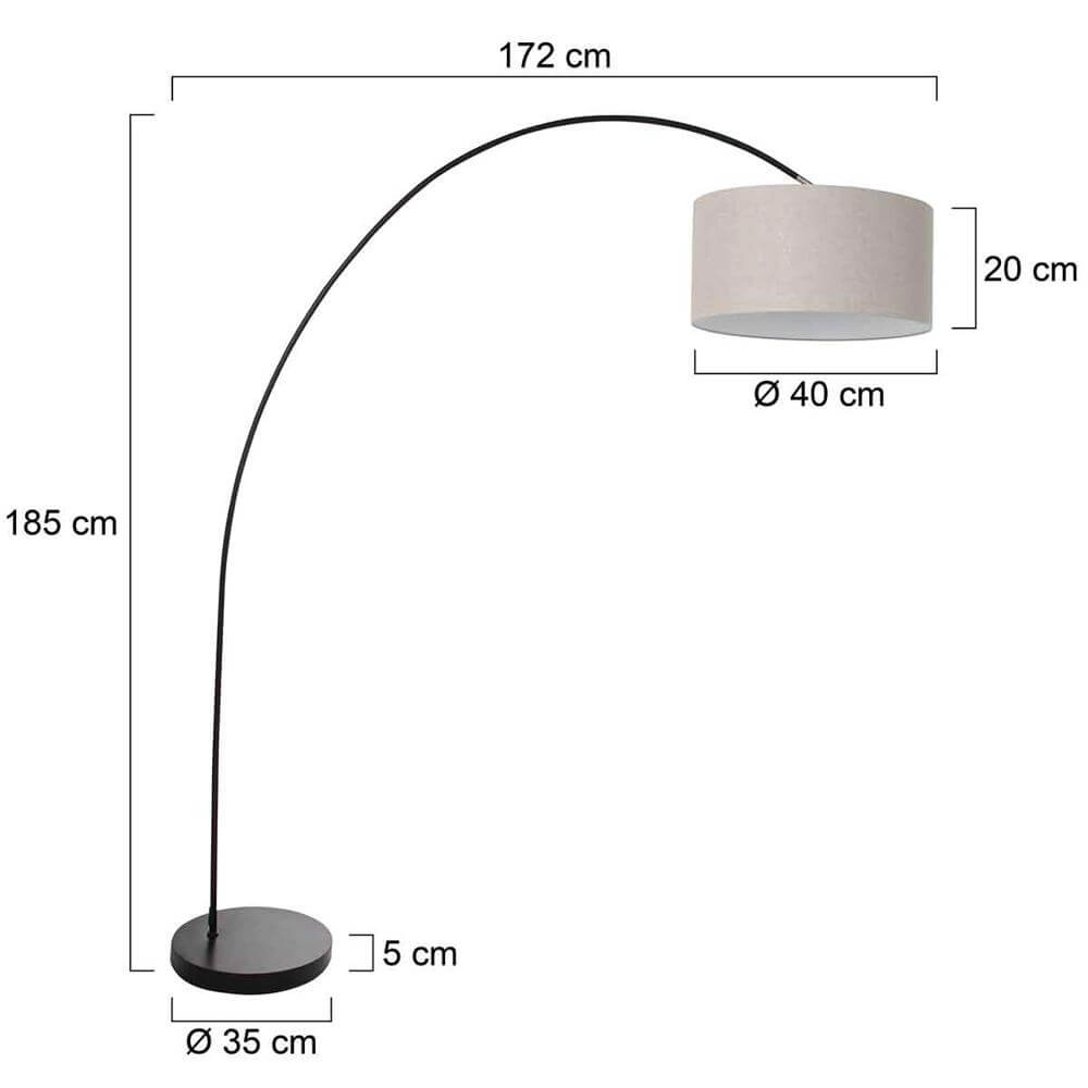 Arc lamp Solva black with gray hood Steinhauer 8712746174724