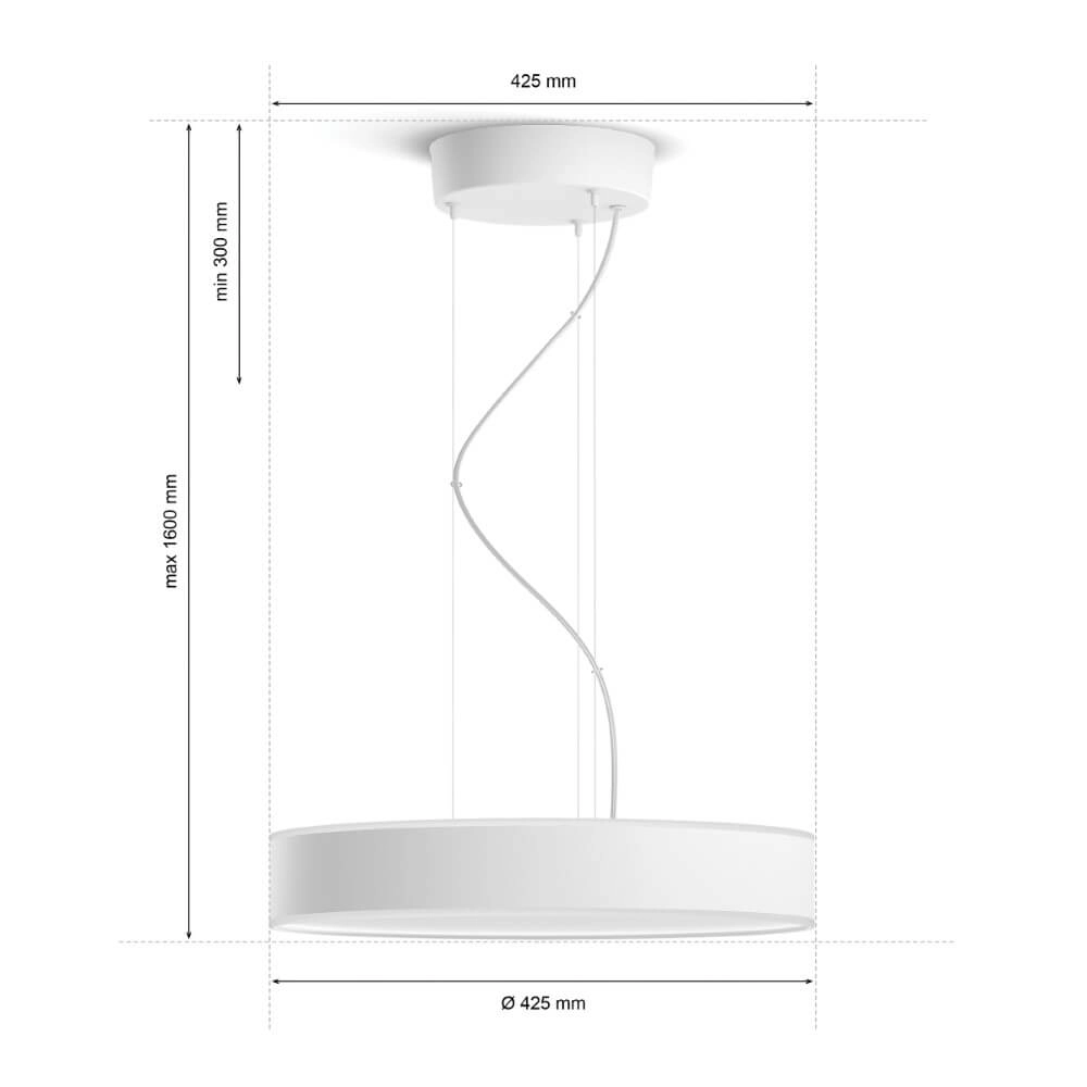 Hanging lamp Hue Enrave - White Ambiance Ø 42.5cm white Philips 8718696176573