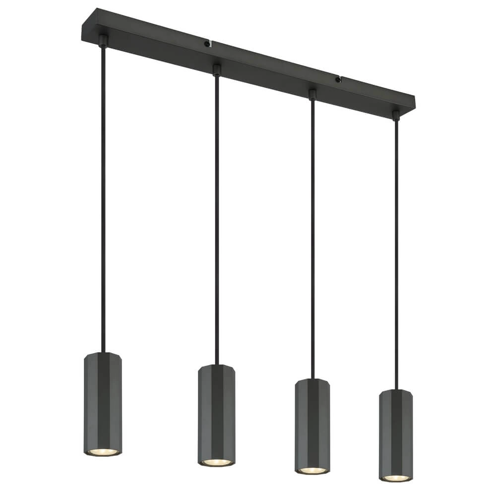 Grey pendant lamp James 4-light