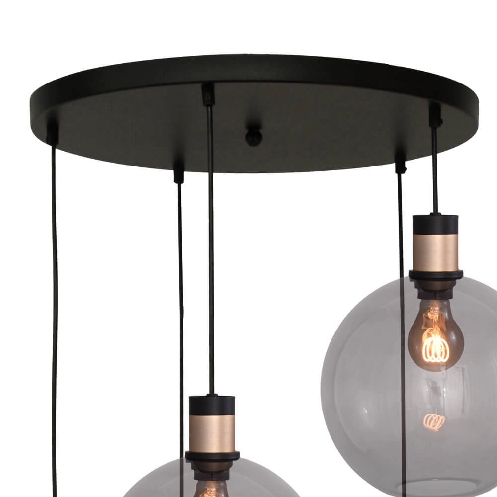 Vide hanging lamp Lazise 2 5x Ø 25cm gold with black Masterlight 8718121303888