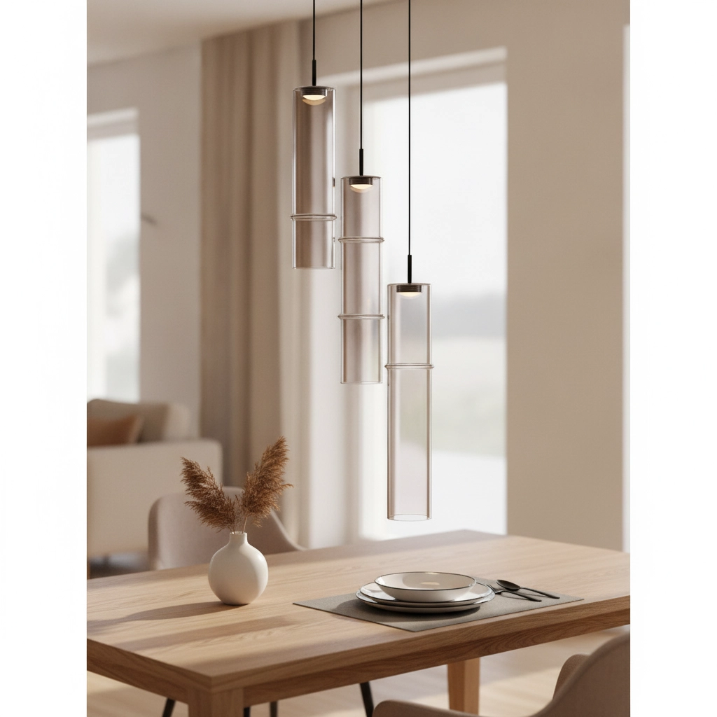 Unique pendant lamp Sano 3-light smoke glass