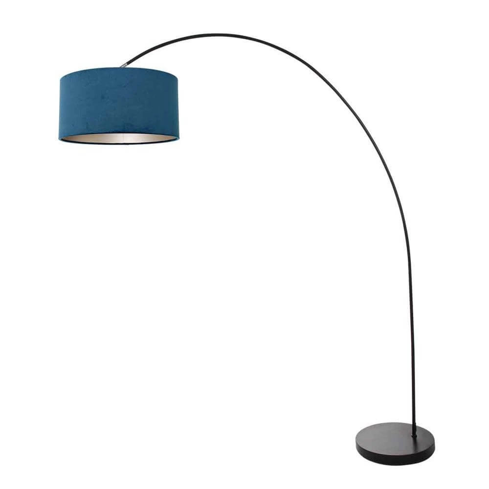 Arc lamp Solva black with blue hood Steinhauer 8712746174748
