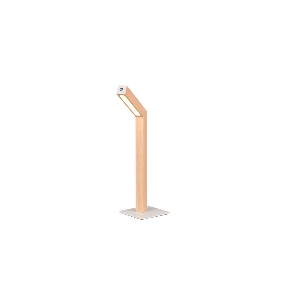 Design table lamp Skip rechargeable white with wood Trio 4017807643503
