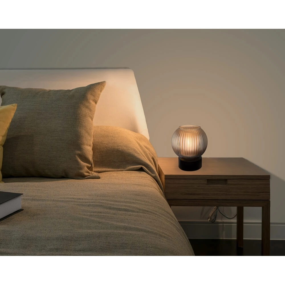 Table lamp Zumba smoke glass Ø 15cm Globo 9007371447015